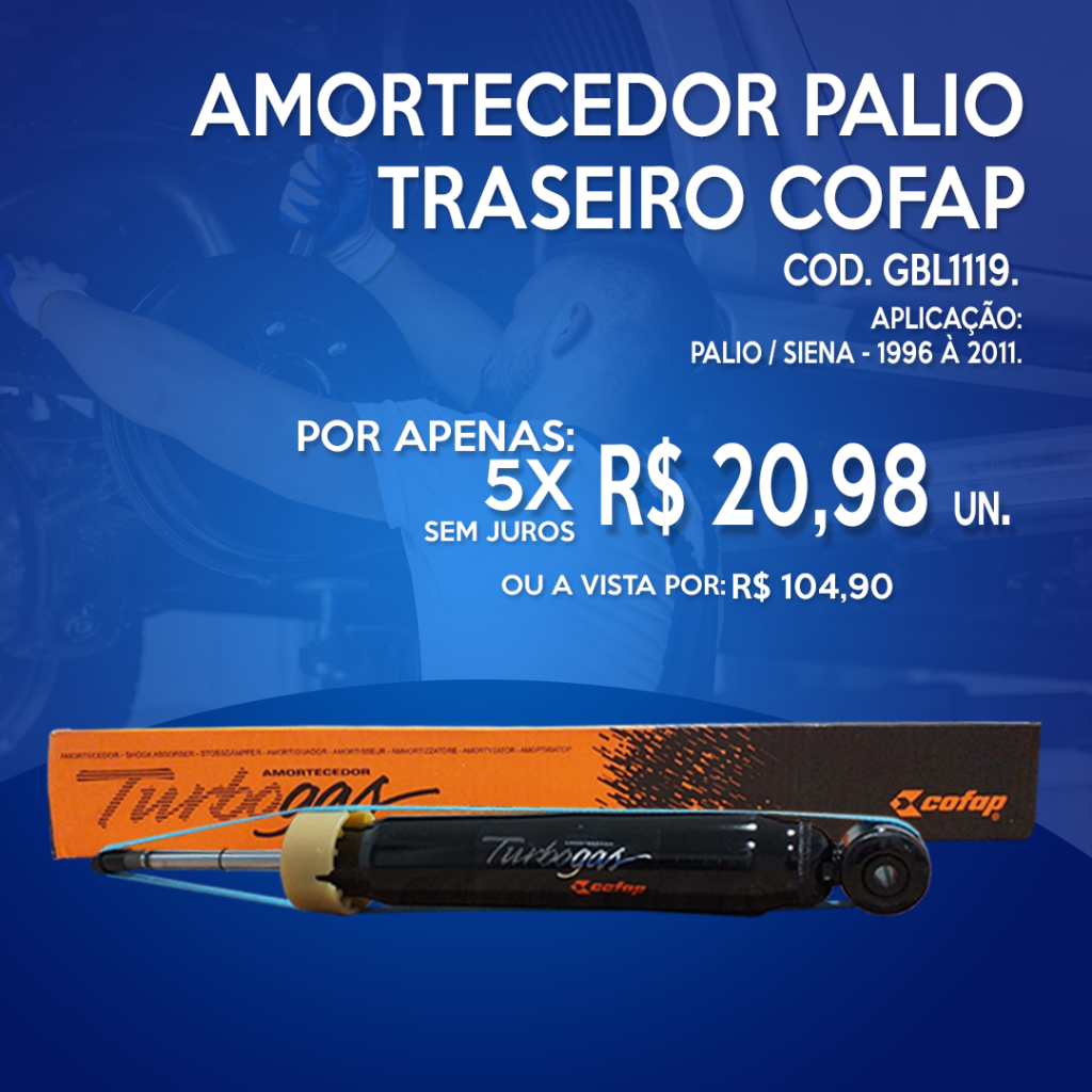 Valor por unidade dos amortecedores traseiros da Palio